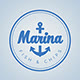 Marina seafood logo. Employee endorsement.  Get Solutions custom logo design service 